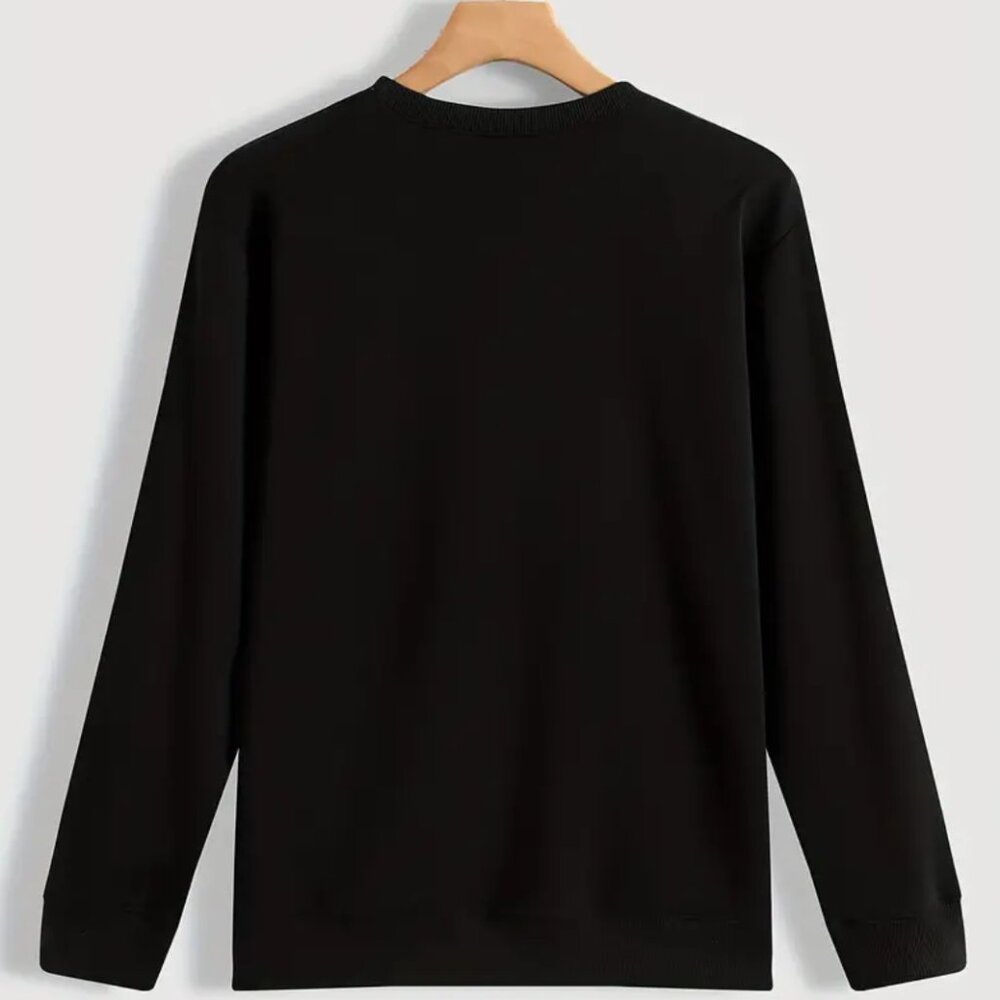 Large - Letter Print Pullover Sweatshirt - Picture 2 of 2